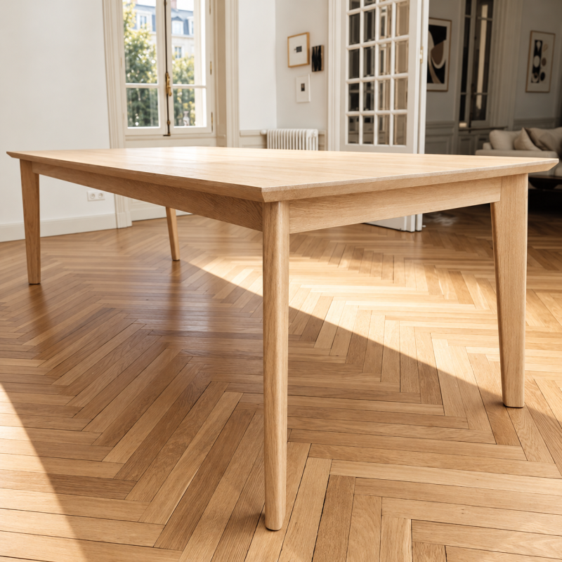 table scandinave en chene massif