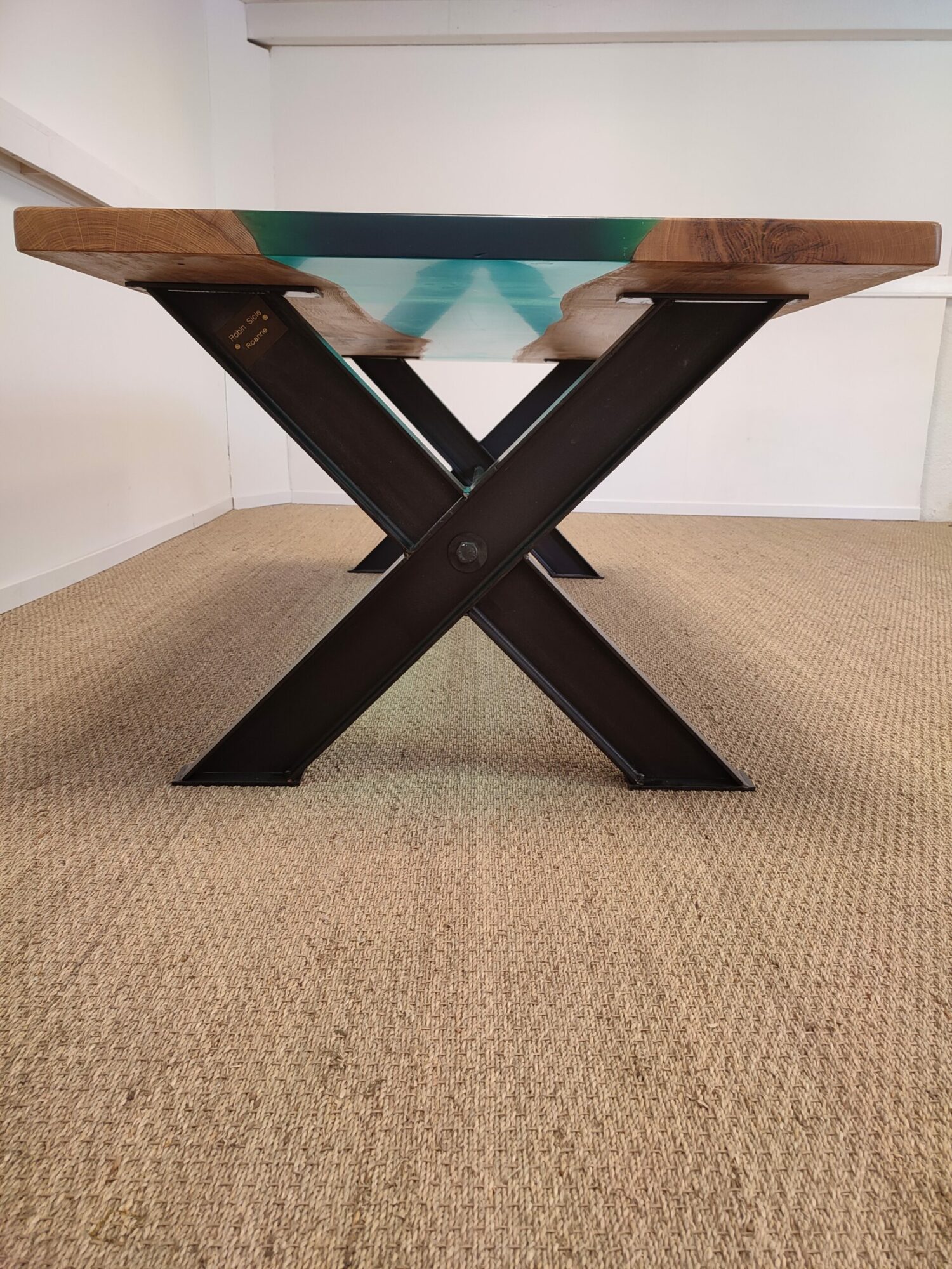 table rivière epoxy resine sur mesure 10