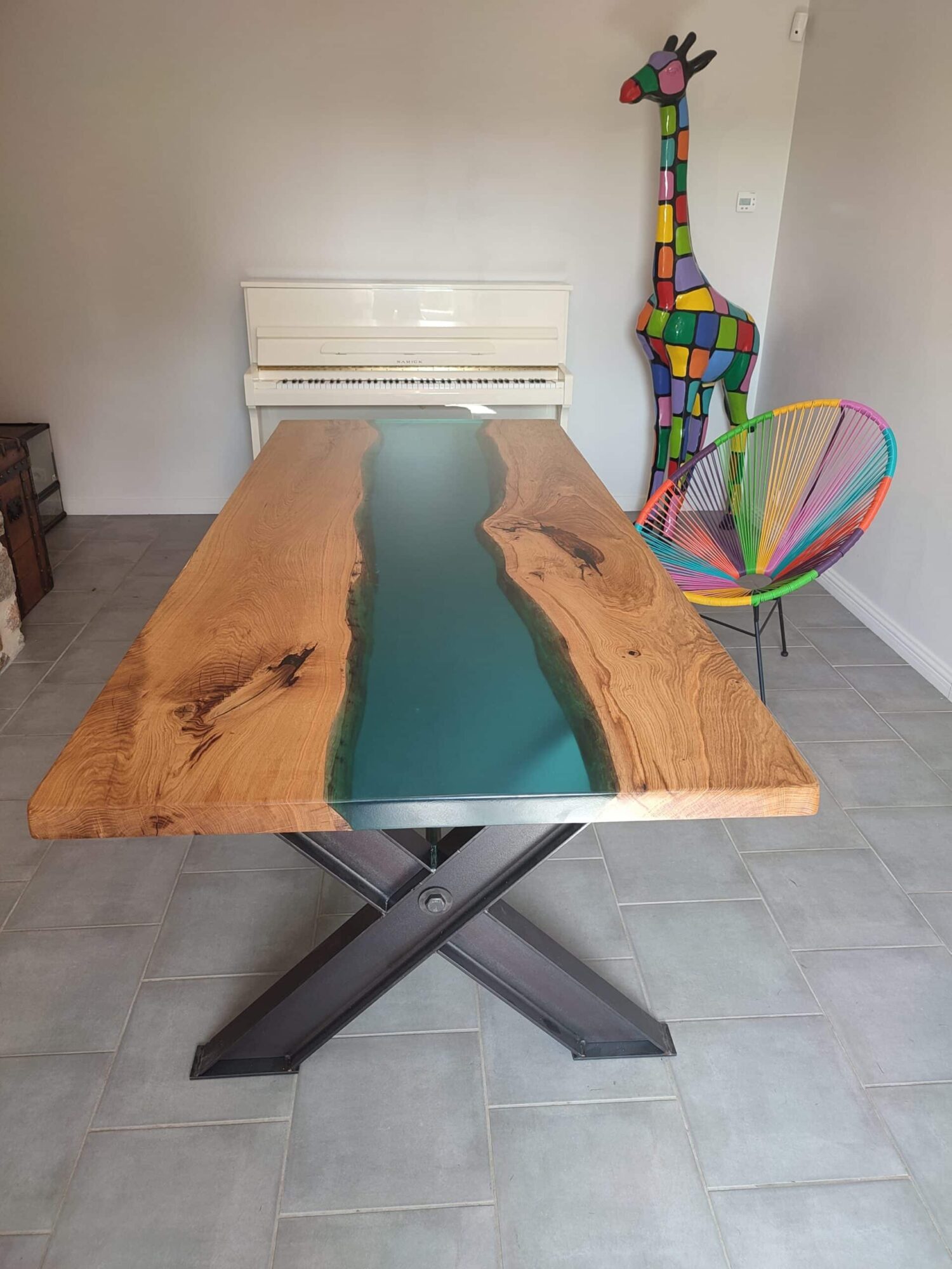 table rivière epoxy resine sur mesure 6