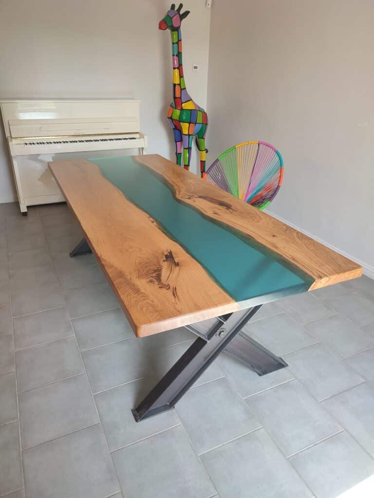 Table résine epoxy - Table X IPN Rivière - Robin Sicle
