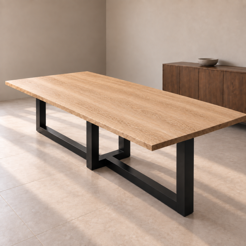 table métal et bois massif