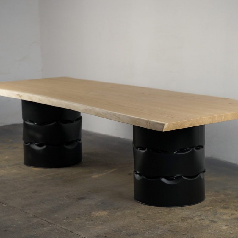 table métal et bois massif